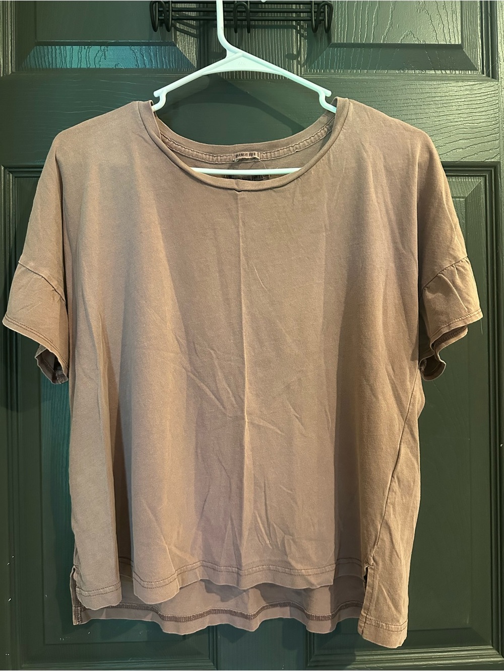 Abercrombie & Fitch Mauve Ruffle Short-Sleeve Top